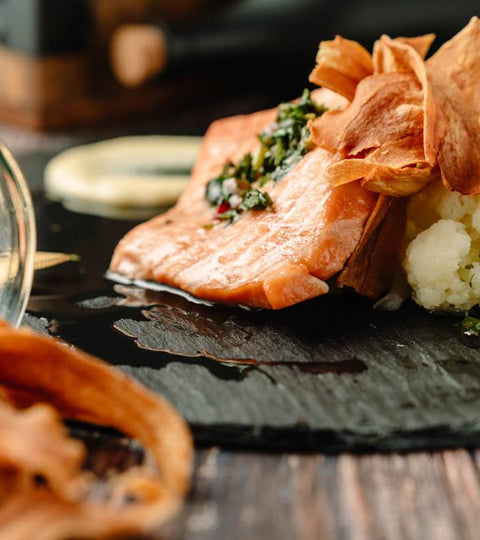 Salmon with Cauliflower and Parsnip Puree