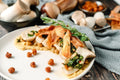 King Oyster Mushroom with Lentil and Chickpea Puree